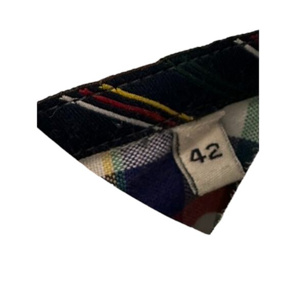 Allen Solly Secret Wash Blue Check Long Sleeve Button-Down Shirt Men's 42 Large - Picture 10 of 10